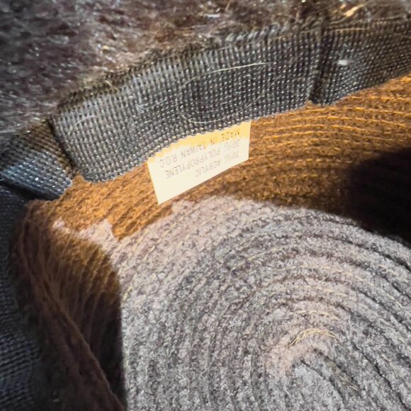 Vintage y2k 2000s Woven Faux Fur Bucket Hat Chocolate Brown OS - Picture 4 of 4